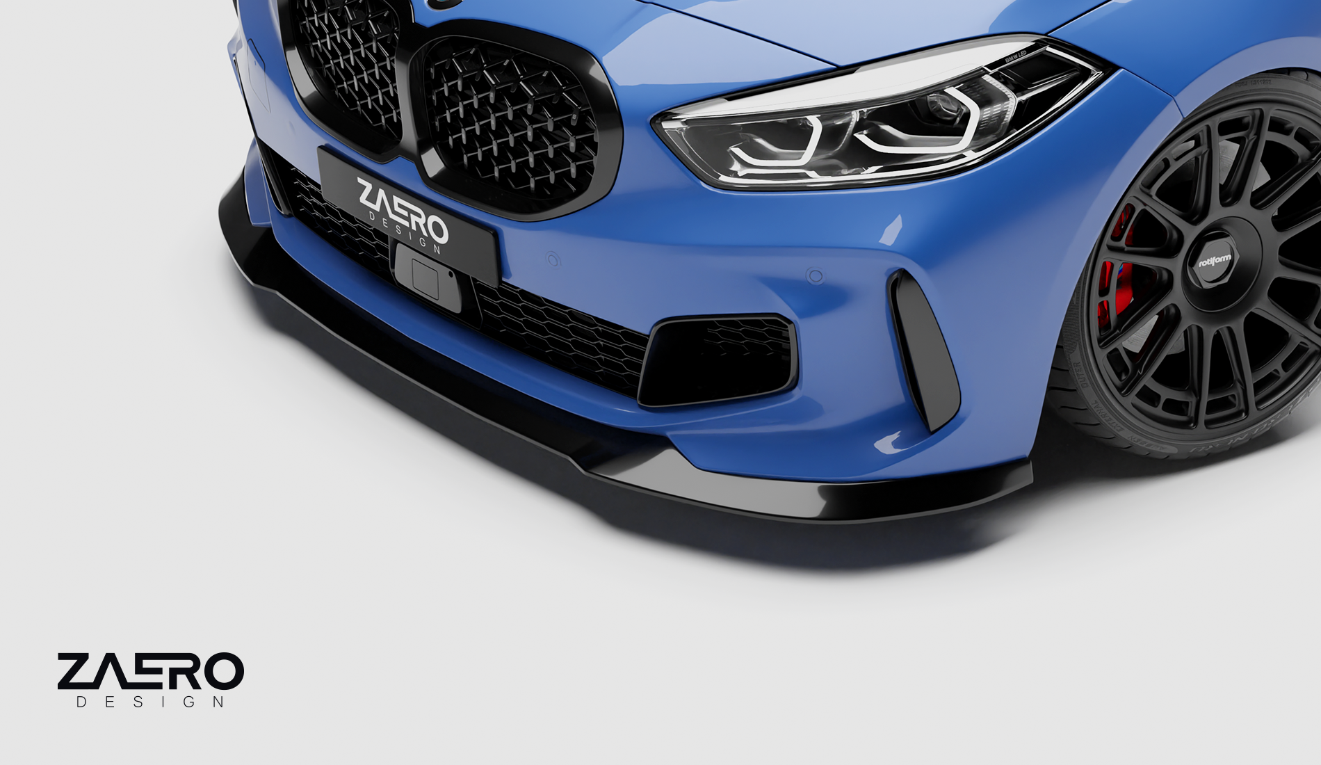 F40-11 zaero-design-evo-1-frontspoiler-für-bmw-1er-serie-116-118-120-125-m135-m140-f40-pre-lci-frontlippe-front-lippe-lip-splitter-spoiler-schwert-vorfacelift