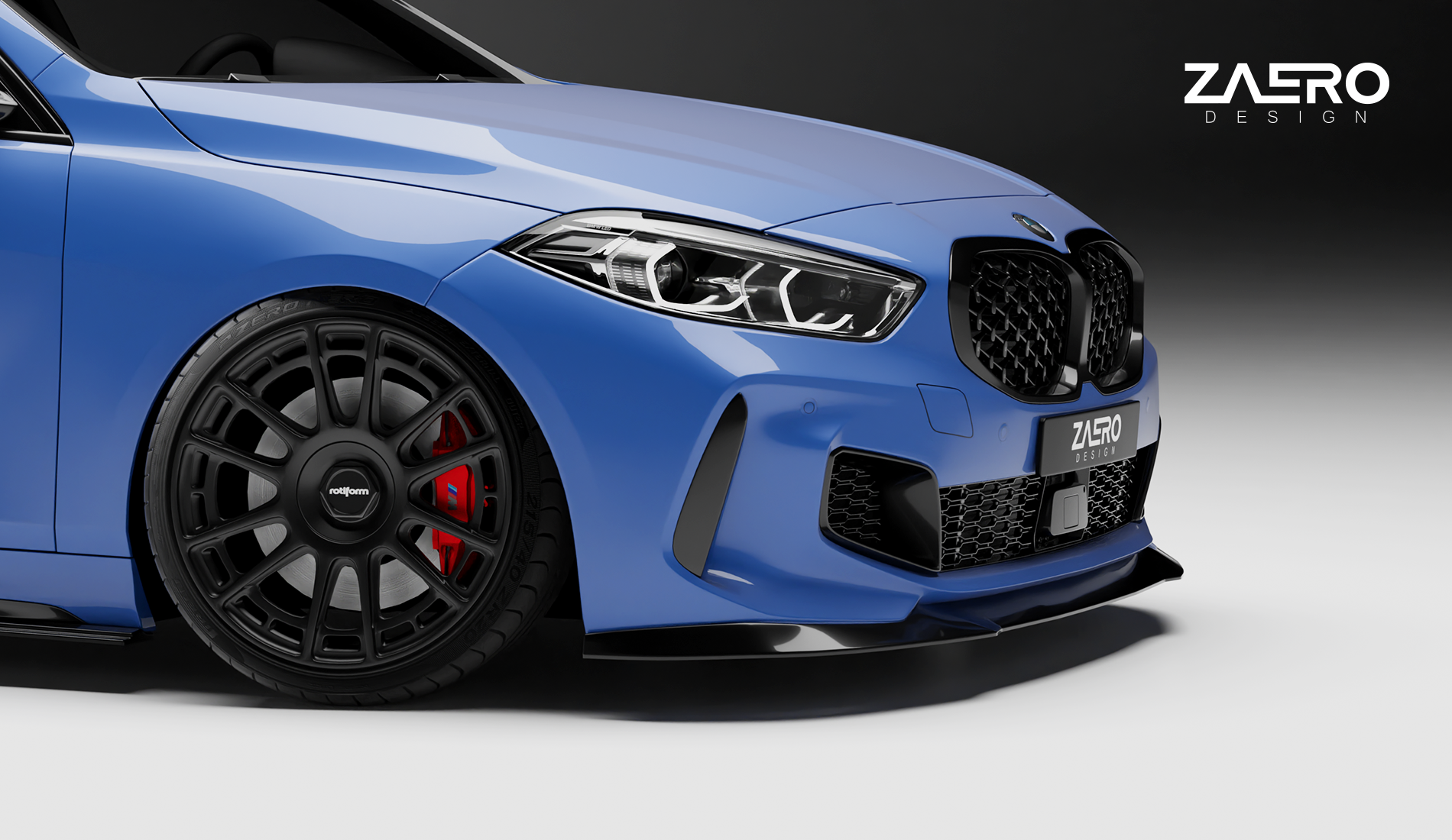 F40-13 zaero-design-evo-1-frontspoiler-für-bmw-1er-serie-116-118-120-125-m135-m140-f40-pre-lci-frontlippe-front-lippe-lip-splitter-spoiler-schwert-vorfacelift