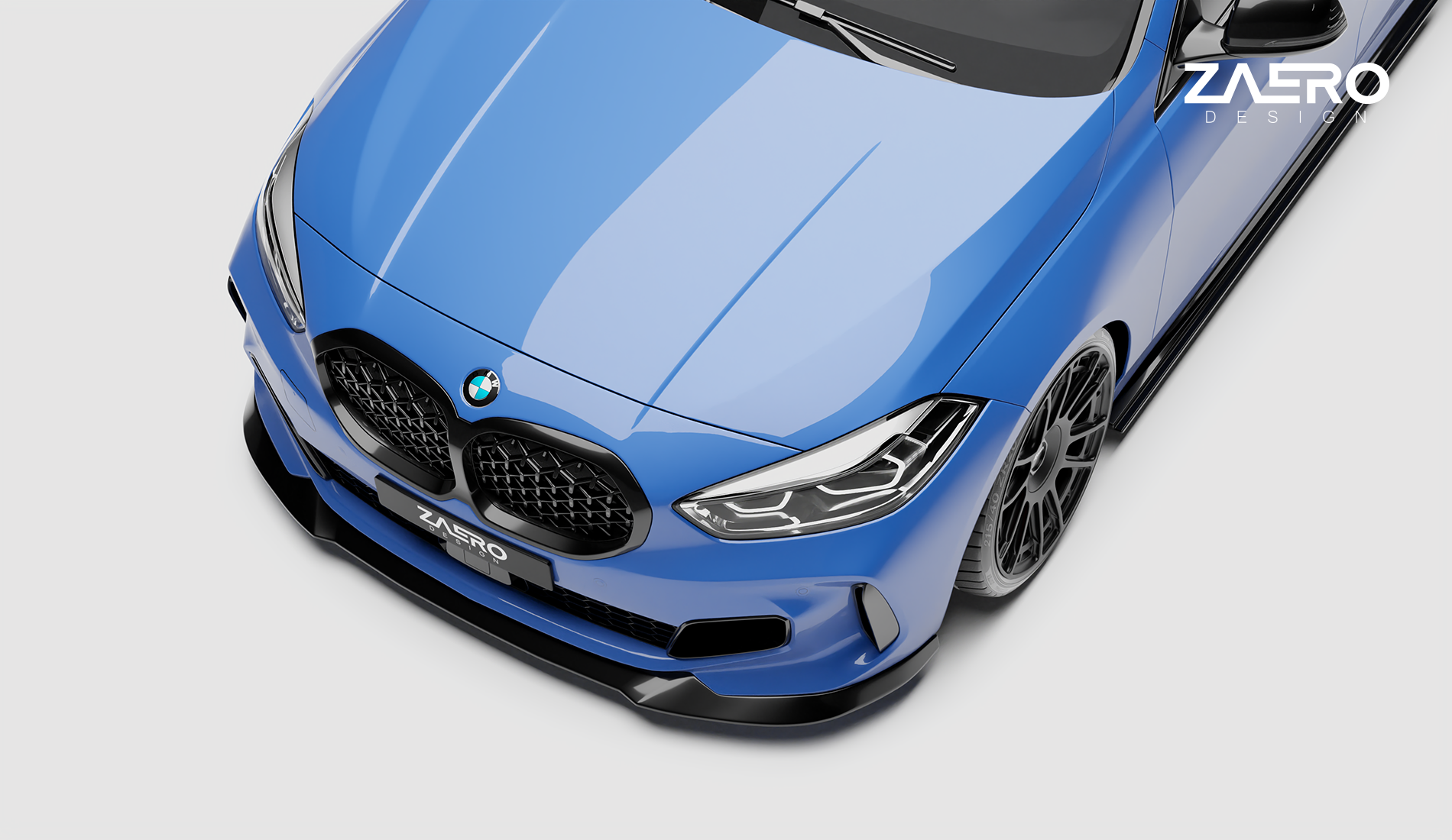 F40-26 zaero-design-evo-1-frontspoiler-für-bmw-1er-serie-116-118-120-125-m135-m140-f40-pre-lci-frontlippe-front-lippe-lip-splitter-spoiler-schwert-vorfacelift
