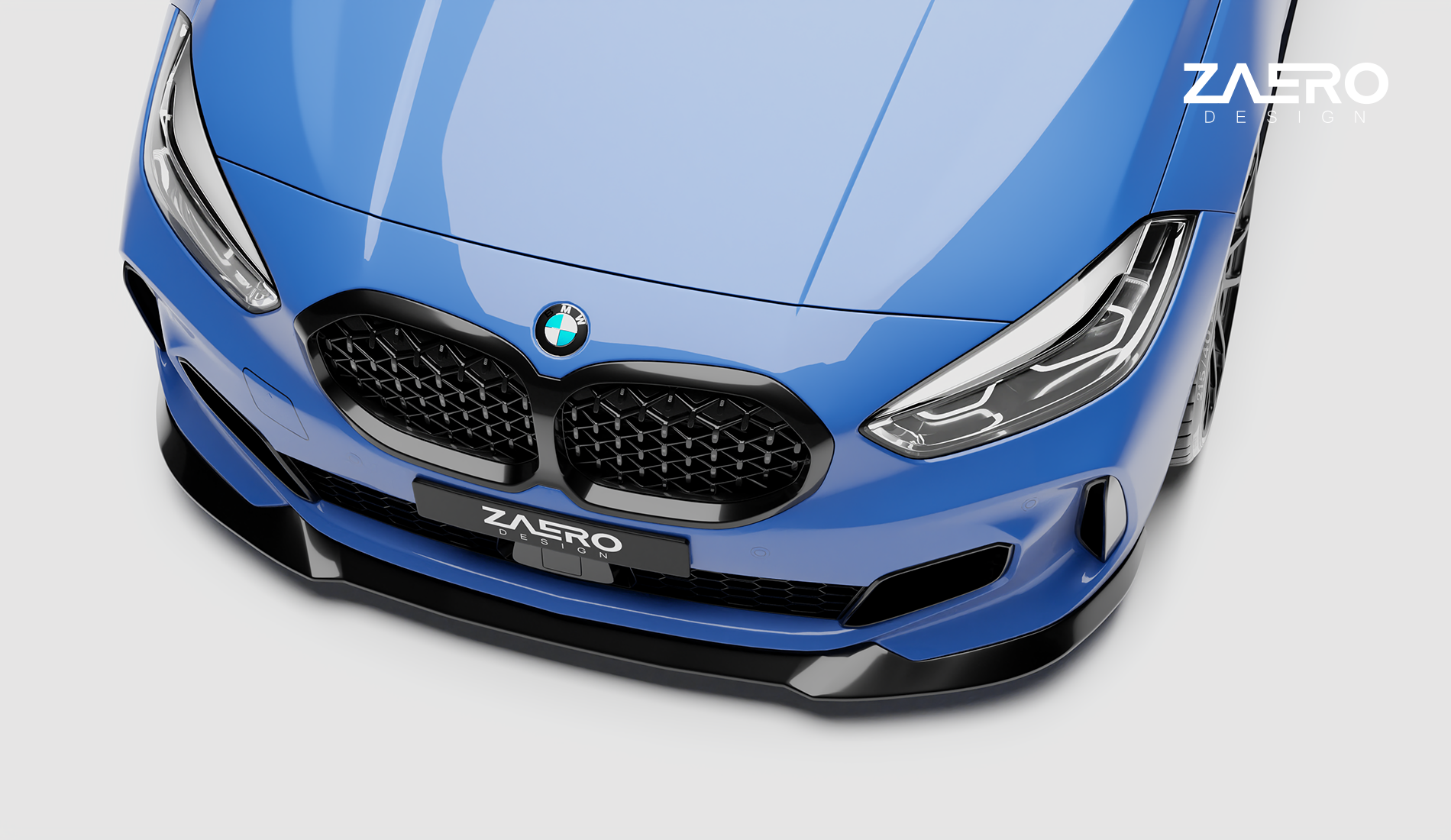 F40-27 zaero-design-evo-1-frontspoiler-für-bmw-1er-serie-116-118-120-125-m135-m140-f40-pre-lci-frontlippe-front-lippe-lip-splitter-spoiler-schwert-vorfacelift