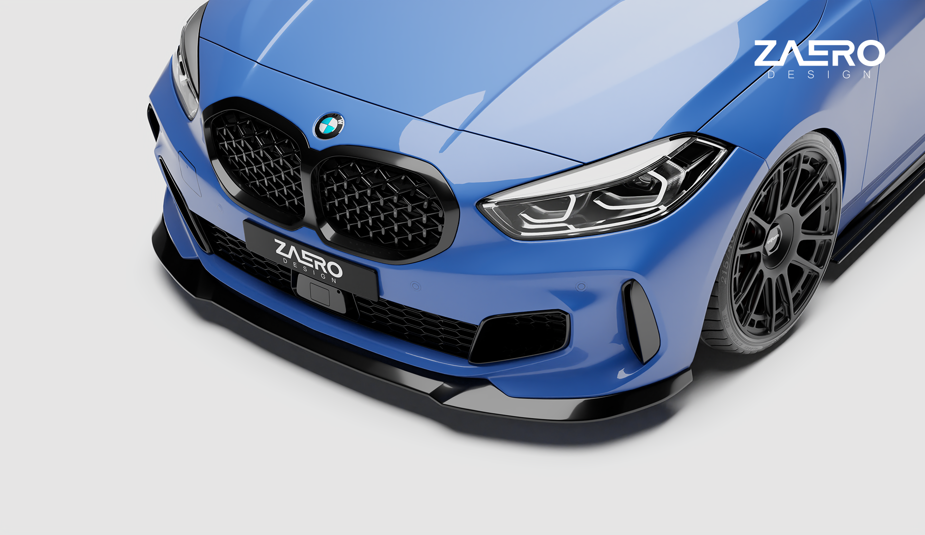 F40-30 zaero-design-evo-1-frontspoiler-für-bmw-1er-serie-116-118-120-125-m135-m140-f40-pre-lci-frontlippe-front-lippe-lip-splitter-spoiler-schwert-vorfacelift