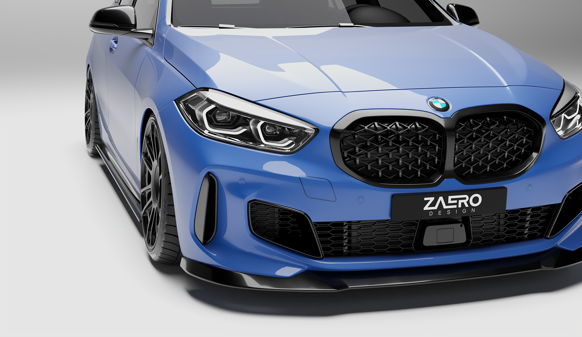 F40-38 zaero-design-evo-1-frontspoiler-für-bmw-1er-serie-116-118-120-125-m135-m140-f40-pre-lci-frontlippe-front-lippe-lip-splitter-spoiler-schwert-vorfacelift